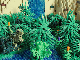 Jungle with Raptor and Waterfall