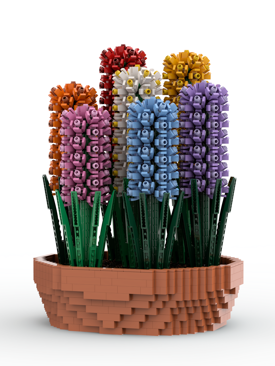 LEGO MOC Colorful Hyacinths in a Terracotta Bowl by Ben_Stephenson